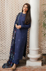 SERAN - 3PC DHANAK EMBROIDERED SHIRT WITH TWILL PRINTED SHAWL AND TROUSER - HZG1681