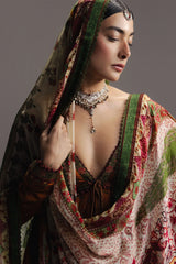 ZARA SHAHJAHAN - 3PC LAWN PRINTED FROCK WITH SILK PRINTED DUPATTA AND TROUSER - HZG2937