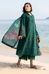 FIONA - 3PC LAWN CHIKANKAARI EMBROIDERED SHIRT WITH CHIFFON PRINTED DUPATTA AND TROUSER - HZG2990