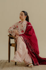 ZARA SHAH JAHAN - 3PC LAWN EMBROIDERED SHIRT WITH CHIFFON EMBROIDERED DUPATTA AND TROUSER - HZG2281