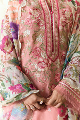 ZARA SHAH JAHAN - 3PC LAWN EMBROIDERED SHIRT WITH MANAAR PRINTED DUPATTA AND TROUSER - HZG2291