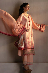 ETHNC - 3PC LAWN EMBROIDERED SHIRT WITH MANAAR PRINTED DUPATTA AND TROUSER - HZG2195