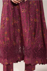 IZNIK - 3PC LAWN PRINTED FROCK WITH SILK PRINTED DUPATTA AND TROUSER - HZG3011