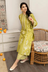 URGE - 3PC LAWN EMBROIDERED SHIRT WITH MANAAR PRINTED DUPATTA AND EMBROIDERED TROUSER - HZG1597