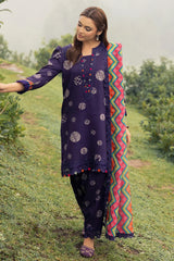 CHARIZMA - 3PC KARANDI PRINTED SHIRT WITH PRINTED DUPATTA AND TROUSER - HZG1858