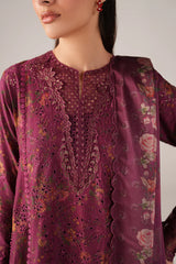 IZNIK - 3PC LAWN PRINTED FROCK WITH SILK PRINTED DUPATTA AND TROUSER - HZG3011