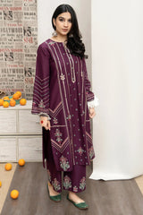 URGE - 3PC LAWN EMBROIDERED SHIRT WITH MANNAR PRINTED DUPATTA AND EMBROIDERED TROUSER - HZG1598