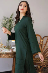 AISLING - 3PC DHANAK SHIRT WITH  WOOL SHAWL AND TROUSER - HZG1342