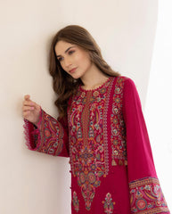 JAZMIN - 2PC DHANAK EMBROIDERED SHIRT WITH DHANAK TROUSER - HZG1472