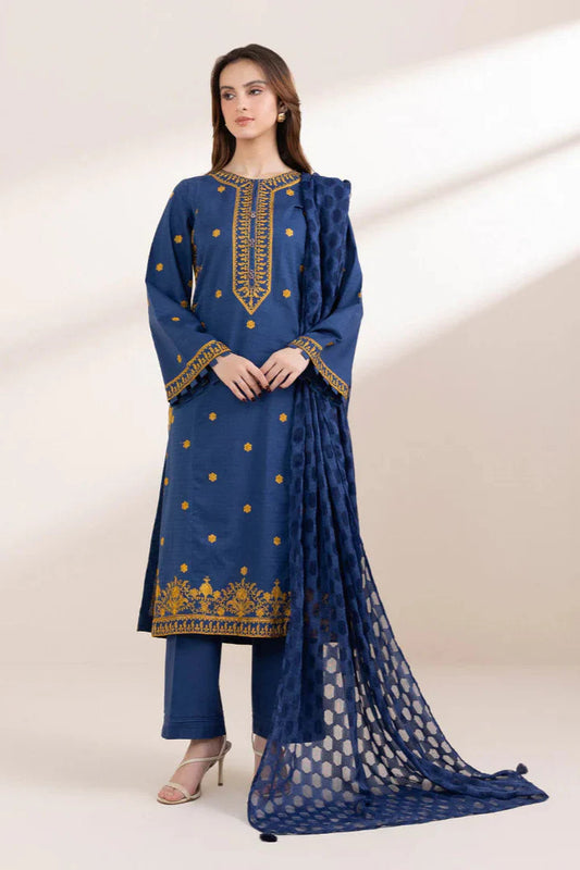SAPPHIRE - 3PC LAWN EMBROIDERED SHIRT WITH COTTON NET DUPATTA AND TROUSER - HZG2272