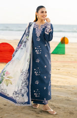 SERAN - 3PC LAWN EMBROIDERED SHIRT WITH CHIFFON PRINTED DUPATTA AND TROUSER - HZG2847