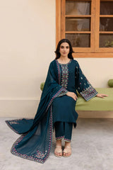BATIK - 3PC DHANAK EMBROIDERED SHIRT WITH CHIFFON EMBROIDERED DUPATTA AND TROUSER - HZG2779