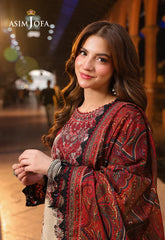 ASIM JOFA - 3PC LAWN PRINTED SHIRT WITH SILK PRINTED DUPATTA AND TROUSER - HZG2944
