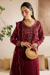 NUREH - 3PC LAWN EMBROIDERED SHIRT WITH CHIFFON EMBROIDERED DUPATTA AND TROUSER - HZG2617