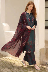 IZNIK - 3PC LAWN PRINTED SHIRT WITH SILK PRINTED DUPATTA AND TROUSER - HZG3010