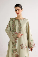 IZNIK - 3PC LAWN EMBROIDERED SHIRT WITH SILK TYE AND DYE DUPATTA AND TROUSER - HZG3022