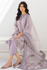 JAZMIN - 3PC LAWN EMBROIDERED SHIRT WITH ORGANZA EMBROIDERED DUPATTA AND TROUSER - HZG1587