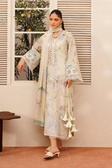 BAROQUE - 3PC LAWN PRINTED SHIRT WITH SILK PRINTED DUPATTA AND TROUSER - HZG3014