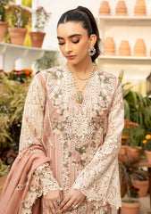 ELAF - 3PC LAWN EMBROIDERED SHIRT WITH KHADDI NET EMBROIDERED DUPATTA AND TROUSER - HZG2890