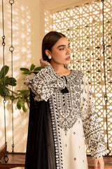 BATIK - 3PC DHANAK EMBROIDERED SHIRT WITH CHIFFON EMBROIDERED DUPATTA AND TROUSER - HZG2170