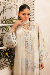 BAROQUE - 3PC LAWN PRINTED SHIRT WITH SILK PRINTED DUPATTA AND TROUSER - HZG3014