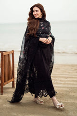 NUREH - 3PC LAWN LASERWORK EMBROIDERED SHIRT WITH COTTON NET PRINTED EMBROIDERED DUPATTA AND TROUSER - HZG2817