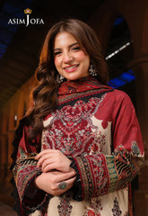 ASIM JOFA - 3PC LAWN PRINTED SHIRT WITH SILK PRINTED DUPATTA AND TROUSER - HZG2944
