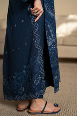 SAPPHIRE - 3PC LAWN EMBROIDERED SHIRT WITH KHADI NET EMBROIDERED DUPATTA AND TROUSER - HZG2687