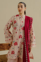ZARA SHAH JAHAN - 3PC LAWN EMBROIDERED SHIRT WITH CHIFFON EMBROIDERED DUPATTA AND TROUSER - HZG2281