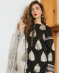 MARIA B - 3PC LAWN HEAVY EMBROIDERED SHIRT WITH ORGANZA PRINT DUPATTA - HZG1094