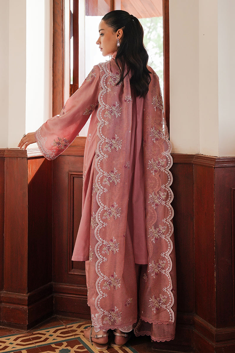 CROSS STITCH - 3PC DHANAK EMBROIDERED SHIRT WITH DHANAK EMBROIDERED SHAWL AND TROUSER - HZG2347