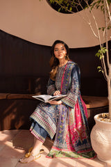 BATIK - 3PC DHANAK EMBROIDERED SHIRT WITH TWILL PRINTED SHAWL AND TROUSER - HZG2417