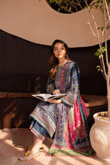 BATIK - 3PC DHANAK EMBROIDERED SHIRT WITH TWILL PRINTED SHAWL AND TROUSER - HZG2417
