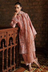 CROSS STITCH - 3PC DHANAK EMBROIDERED SHIRT WITH DHANAK EMBROIDERED SHAWL AND TROUSER - HZG2347
