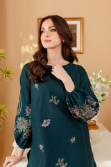 BATIK - 2PC DHANAK EMBROIDERED SHIRT WITH DHANAK EMBROIDERED TROUSER - HZG2320
