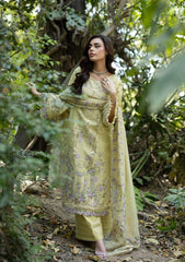 ELAF - 3PC LAWN EMBROIDERED SHIRT WITH SILK PRINTED DUPATTA AND TROUSER - HZG3048