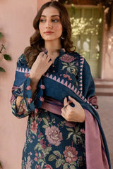BAROQUE - 3PC KHADDAR PRINTED SHIRT WITH KHADDAR PRINTED DUPATTA AND TROUSER - HZU2557