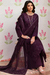 MAHNUR - 3PC LAWN EMBROIDERED SHIRT WITH KHADI NET EMBROIDERED DUPATTA AND TROUSER - HZG2632