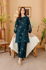BATIK - 2PC DHANAK EMBROIDERED SHIRT WITH DHANAK EMBROIDERED TROUSER - HZG2320