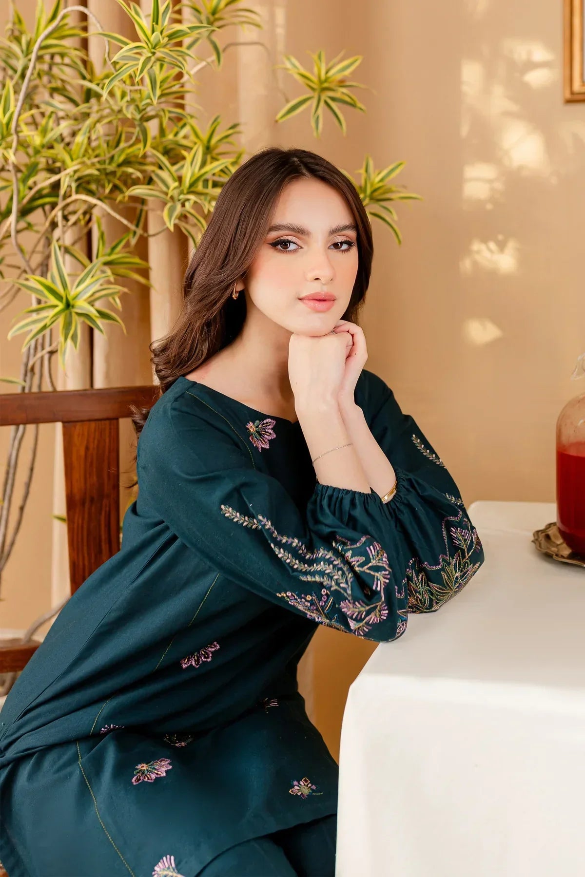 BATIK - 2PC DHANAK EMBROIDERED SHIRT WITH DHANAK EMBROIDERED TROUSER - HZG2320