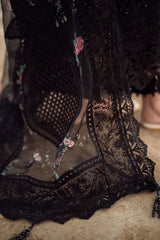 NUREH - 3PC DHANAK EMBROIDERED SHIRT WITH MANAAR NET PRINTED EMBROIDERED DUPATTA AND TROUSER - HZG2123