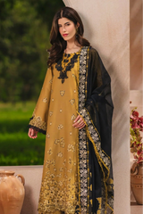 RANG RASIYA - 3PC LAWN EMBROIDERED SHIRT WITH MANAAR PRINTED DUPATTA AND TROUSER - HZG3033