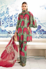 MARIA B - 3PC LAWN PRINTED SHIRT WITH DIAMOND PRINTED DUPATTA AND PRINTED TROUSER - HZG1701