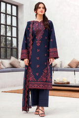 JAZMIN - 3PC LAWN EMBROIDERED SHIRT WITH CHIFFON EMBROIDERED DUPATTA AND TROUSER - HZG2156
