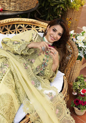 ELAF - 3PC LAWN EMBROIDERED SHIRT WITH KHADDI NET EMBROIDERED DUPATTA AND TROUSER - HZG2808