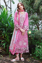MUSHQ - 3PC LAWN EMBROIDERED SHIRT WITH SILK PRINTED DUPATTA AND TROUSER - HZG3044