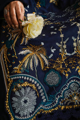 CROSS STITCH - 3PC DHANAK EMBROIDERED SHIRT WITH DHANAK EMBROIDERED SHAWL AND TROUSER - HZG1913