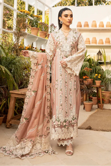 ELAF - 3PC LAWN EMBROIDERED SHIRT WITH KHADDI NET EMBROIDERED DUPATTA AND TROUSER - HZG2890