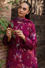 BAROQUE - 3PC KHADDAR PRINTED SHIRT WITH KHADDAR PRINTED DUPATTA AND TROUSER - HZU2553