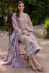 BAROQUE - 3PC KHADDAR PRINTED SHIRT WITH KHADDAR PRINTED DUPATTA AND TROUSER - HZU2554
